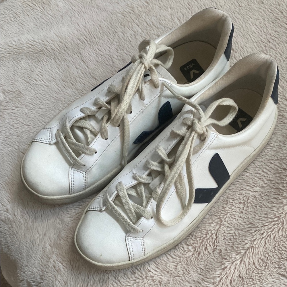 VEJA White and Navy Sneakers